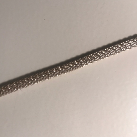 Italian Sterling Silver Mesh Woven Chain Necklace - Picture 5 of 8